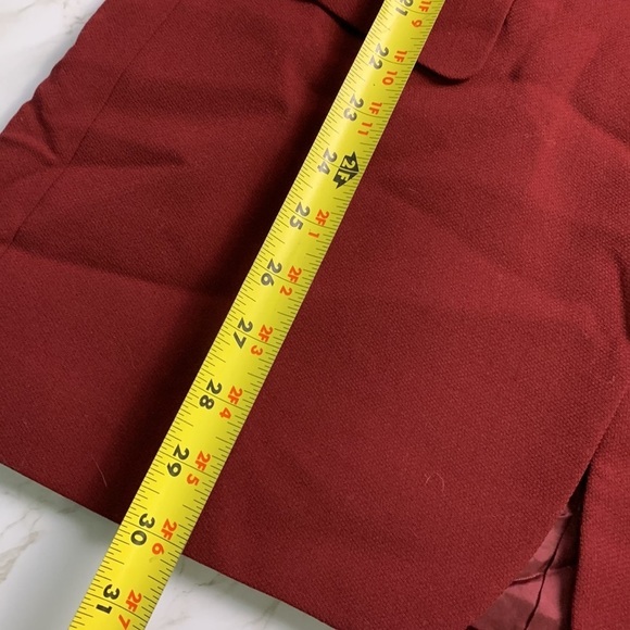 Vintage 90s Giorgio Armani Red 100% Wool Long Sleeve Three Button Blazer Size 12 - Picture 8 of 9